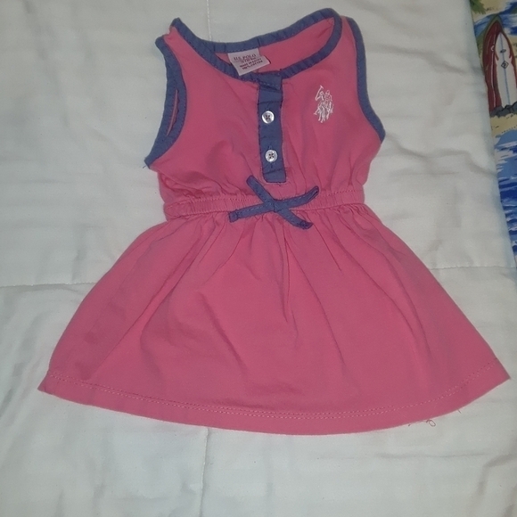 u.s. Polo Assn Baby Girl Sleeveless Dress 3-6 Mos. - Picture 1 of 4